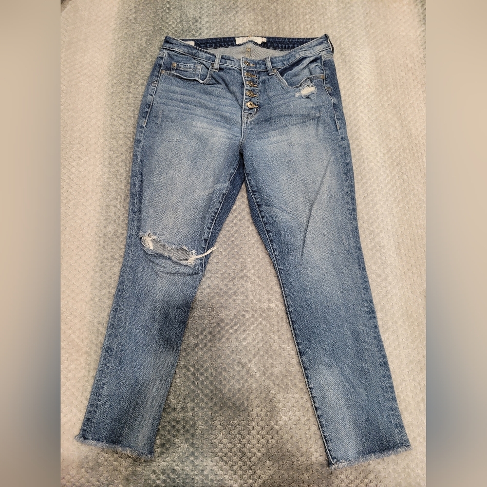 TORRID, high rise straight, button fly, 12T blue jean